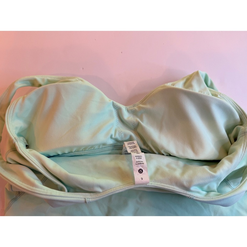 Lululemon Align Tank Top Mint Green Size 6 Nulu Yoga Crop Bra Pads NWOT - Picture 8 of 10